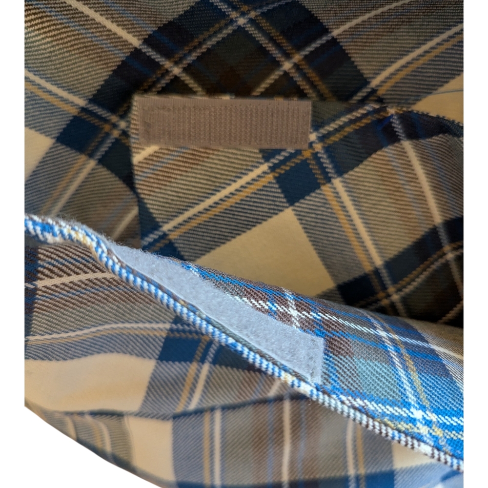 Chic Pure New Wool Blue and Cream Plaid Mini Kilt Made In Scotland - Picture 4 of 6